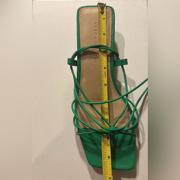 Veronica Beard Foley Ankle Tie Sandal Jungle Green - Picture 11 of 14